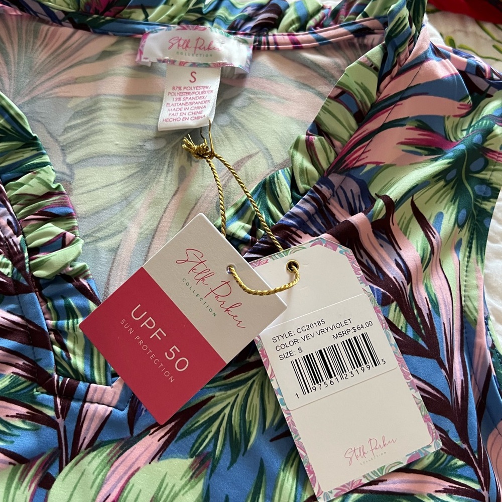 NWT/Stella Parker /S/Tropical Sleeveless Dress/UPF 50 - Picture 3 of 6